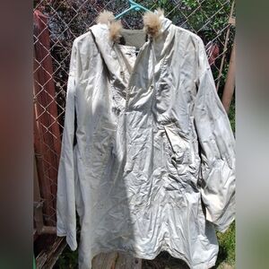 Vintage Beige Hooded Jacket